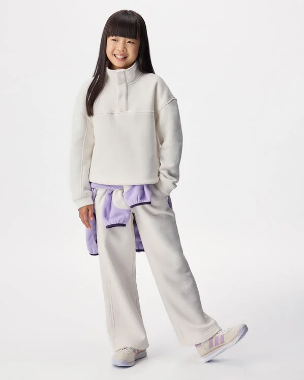 Kids Cloud Wide Leg Sweatpant in Egret