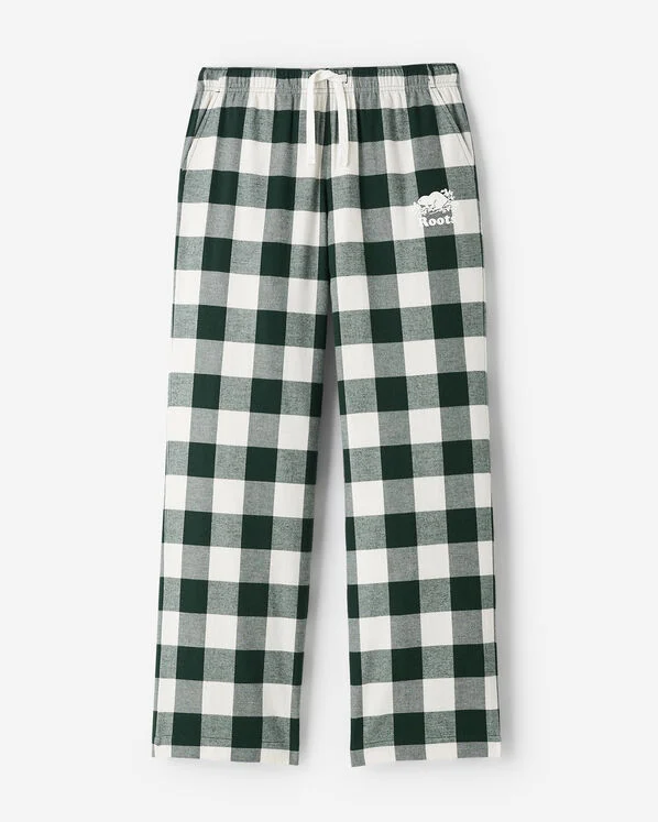 Womens Plaid Pajama Pant in Varsity green